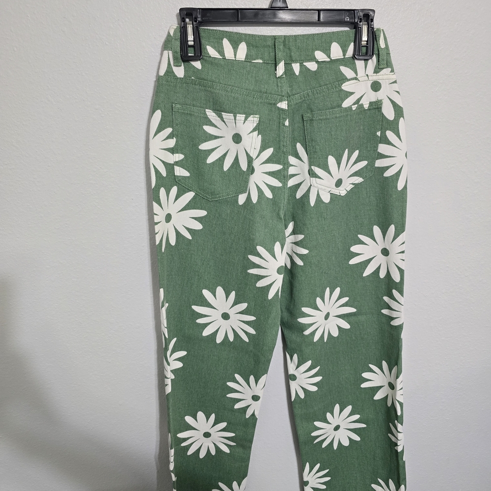 Floral Green Women's Jeans